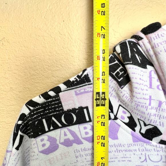 Hearts Collective Newspaper Print Womens Hoodie Sweatshirt XL - Picture 5 of 9